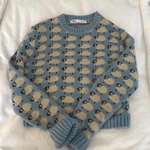 Zara cropped sheep sweater